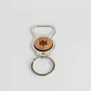 Wooden Maple Leaf Bottle-Opener Keychain