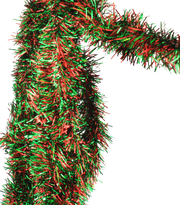 12 foot 5 Ply Deluxe Tinsel Garland - Red/Green