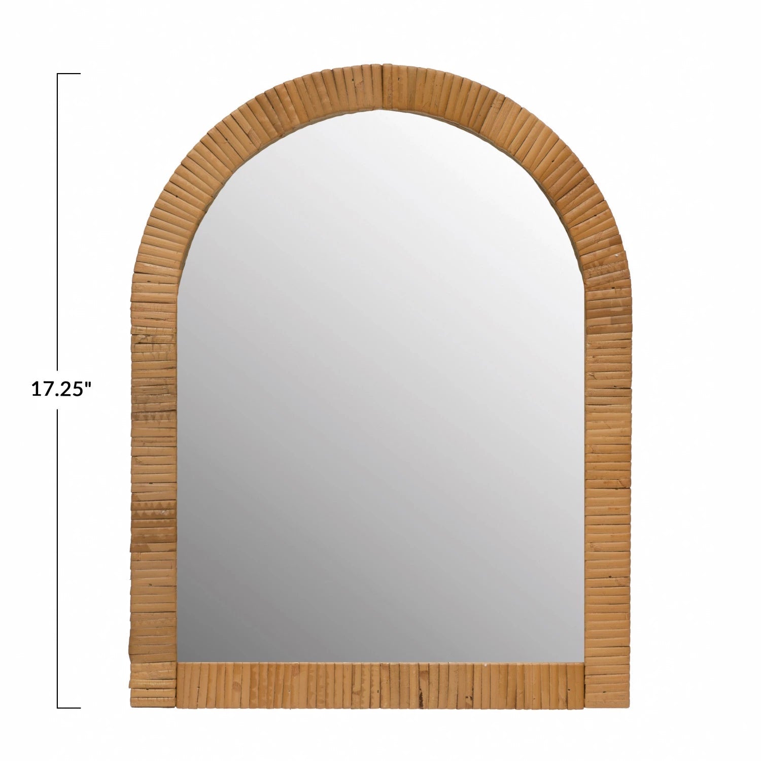 Mirror Rattan Wrapped Wood Arched 17.25"h by Homeportonline
