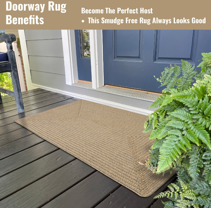 Ultra Durable Braided Rectangular Rug Biscuit 6' x 9' by Homeportonline