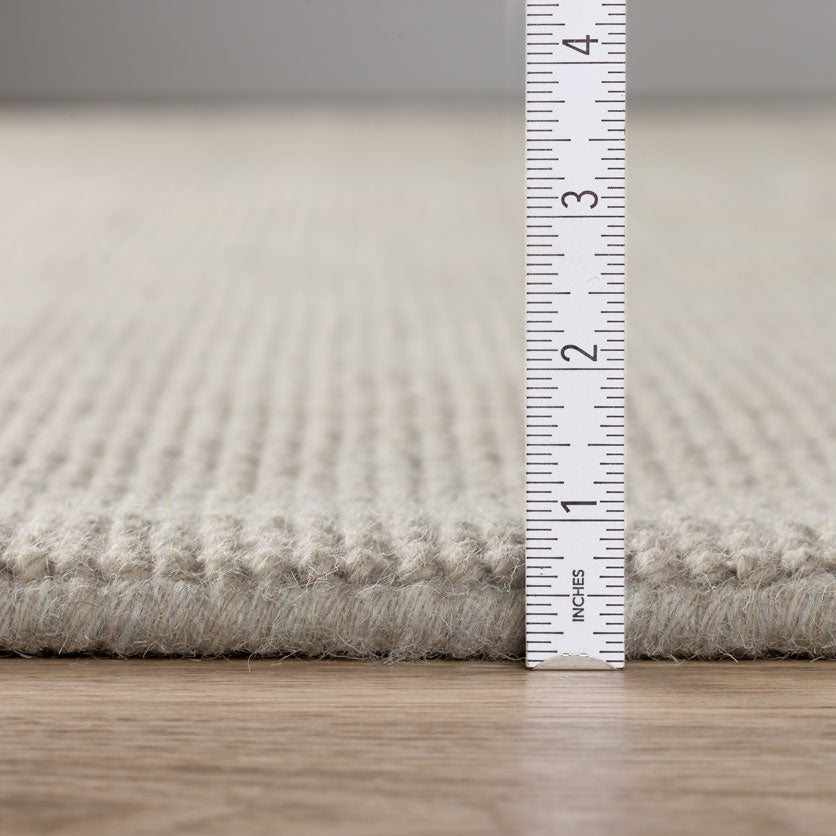 Monaco Popcorn Wool Rug Silver 5' X 7'6" by Homeportonline