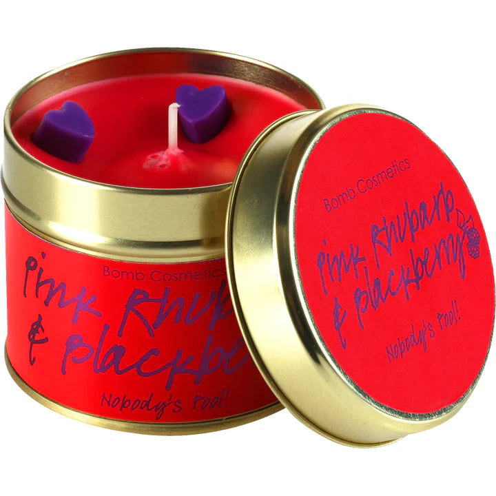 Tin Candle - Pink Rhubarb Blackberry by Homeportonline