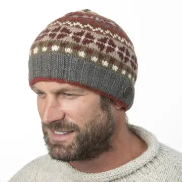Fair Isle Pure Wool Knit Hat