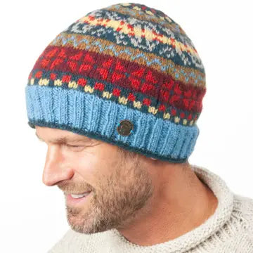 Fair Isle Pure Wool Knit Hat