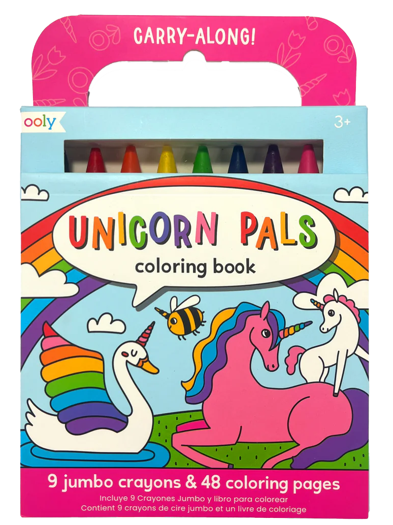 Carry Along! Coloring Book & Crayon Set Unicorn Pals by Homeportonline