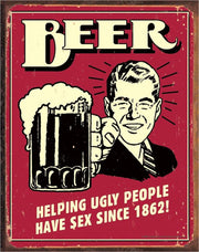 Tin Sign - Beer Ugly People by Homeportonline