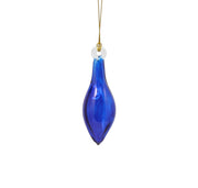 Blown Glass Teardrop Ornament - Cobalt - Mid Bulge