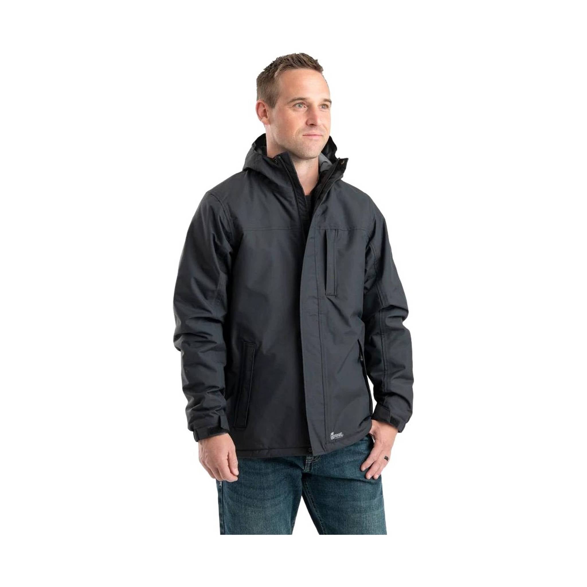 Berne Men's Coastline Waterproof Insulated Storm Jacket - Black by Lenny's Shoe & Apparel
