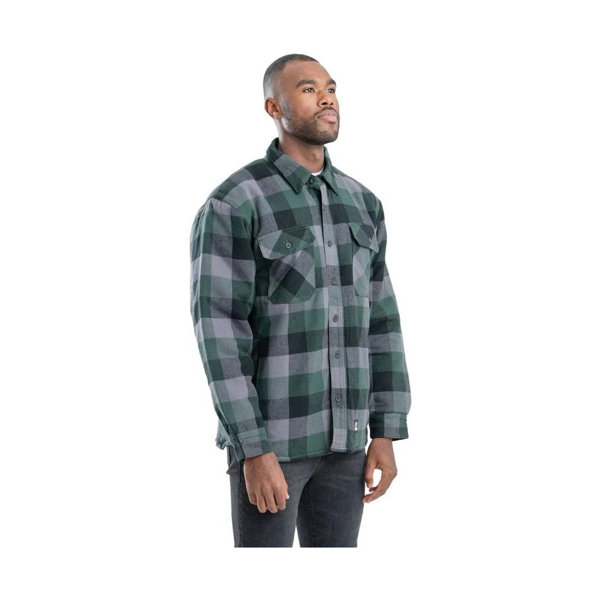 Berne Men's Flannel Shirt Jac - Plaid Green by Lenny's Shoe & Apparel