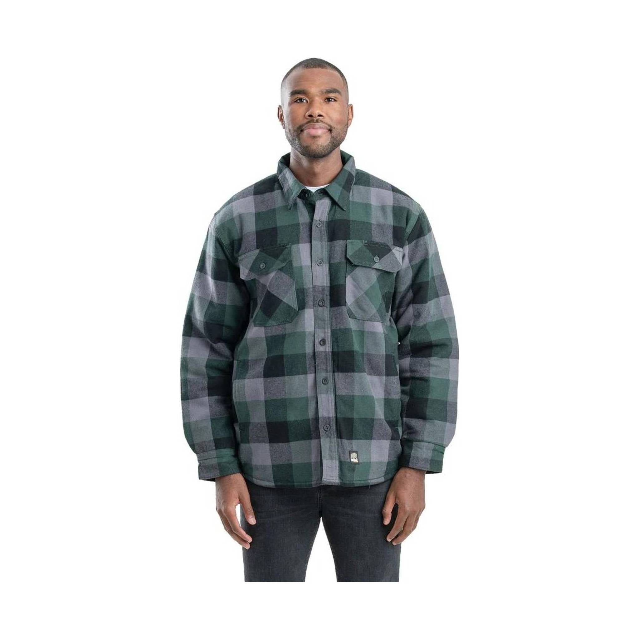Berne Men's Flannel Shirt Jac - Plaid Green by Lenny's Shoe & Apparel