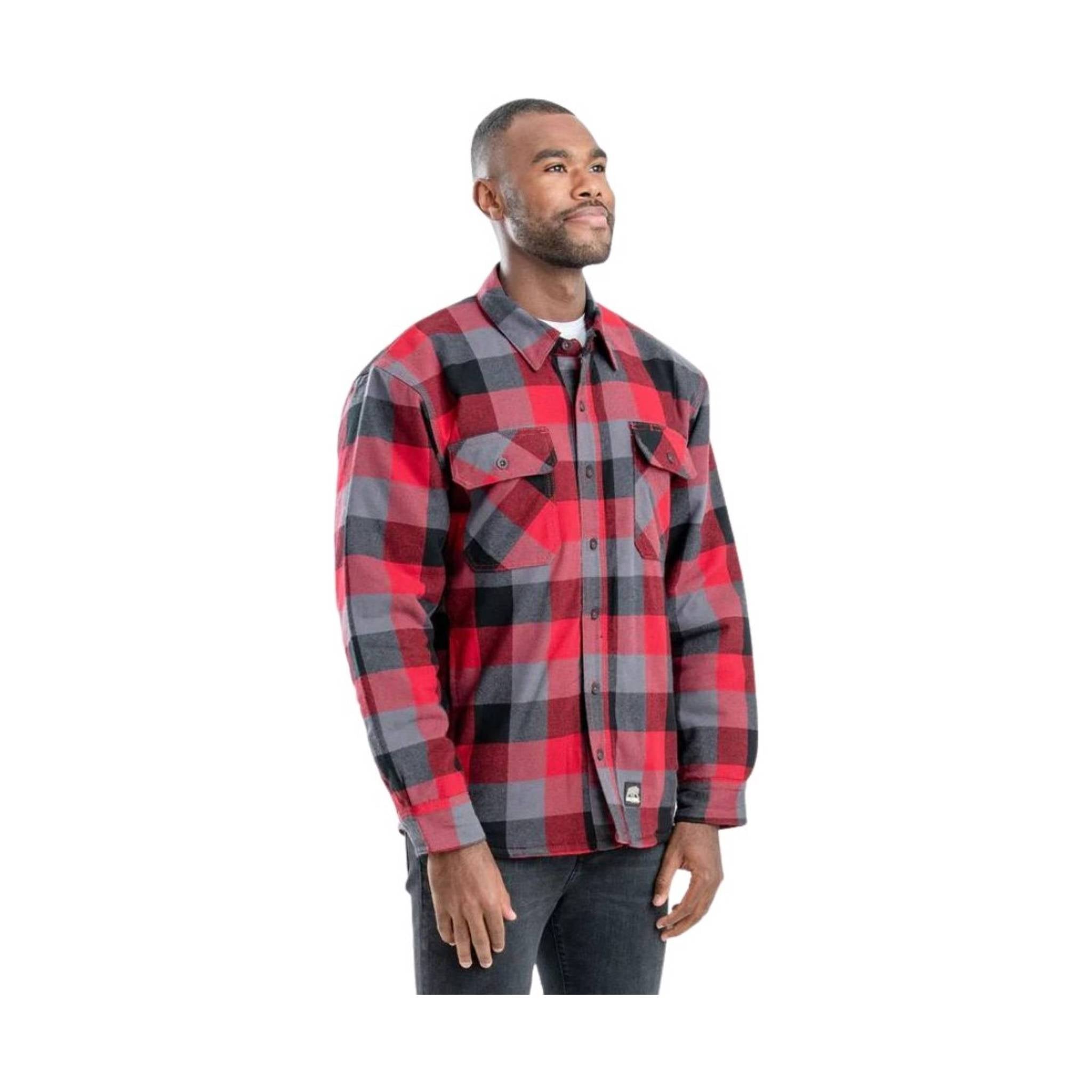 Berne Men's Flannel Shirt Jac - Plaid Red by Lenny's Shoe & Apparel