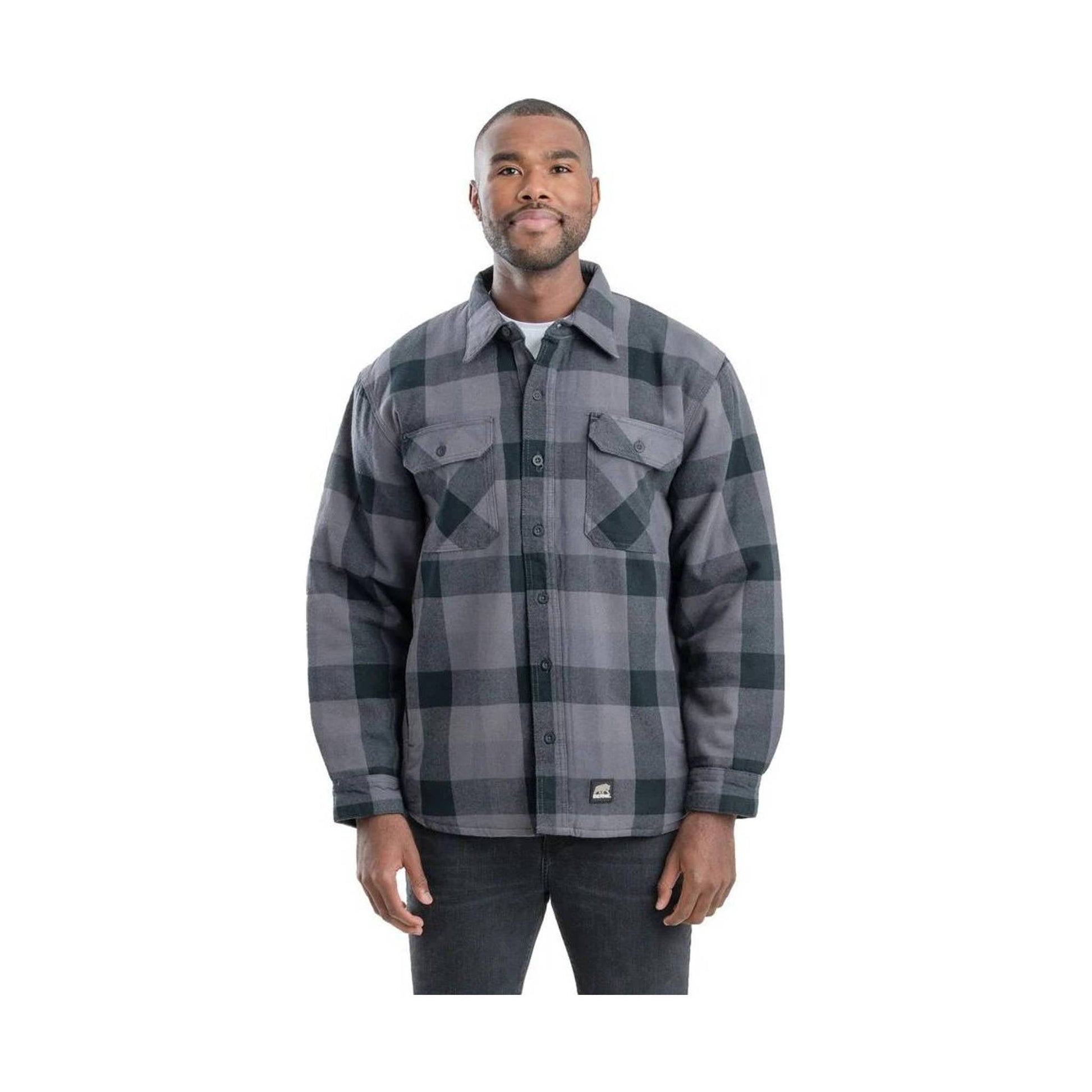 Berne Men's Flannel Shirt Jac - Plaid Slate by Lenny's Shoe & Apparel