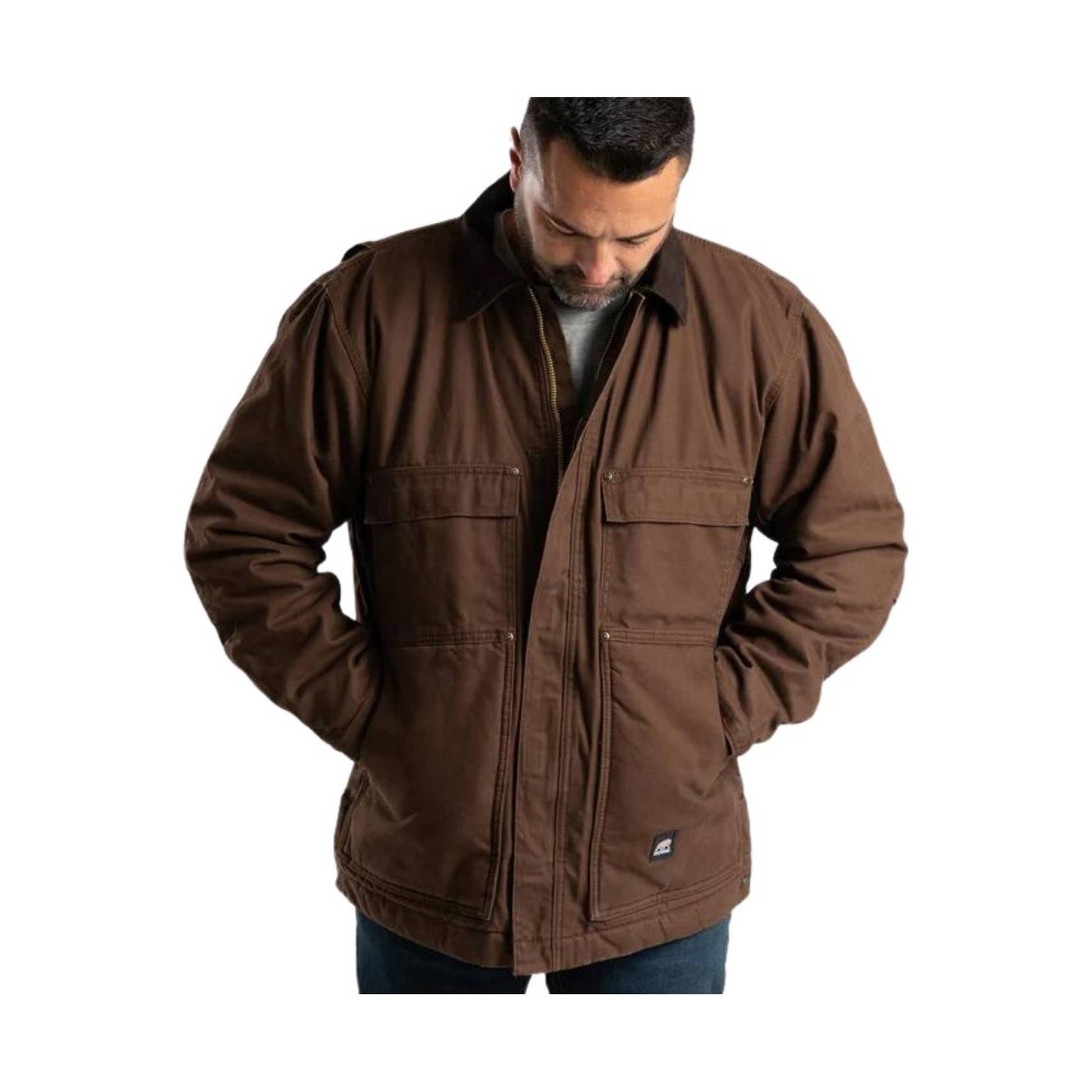 Berne Men's Heartland Chore Coat - Bark by Lenny's Shoe & Apparel