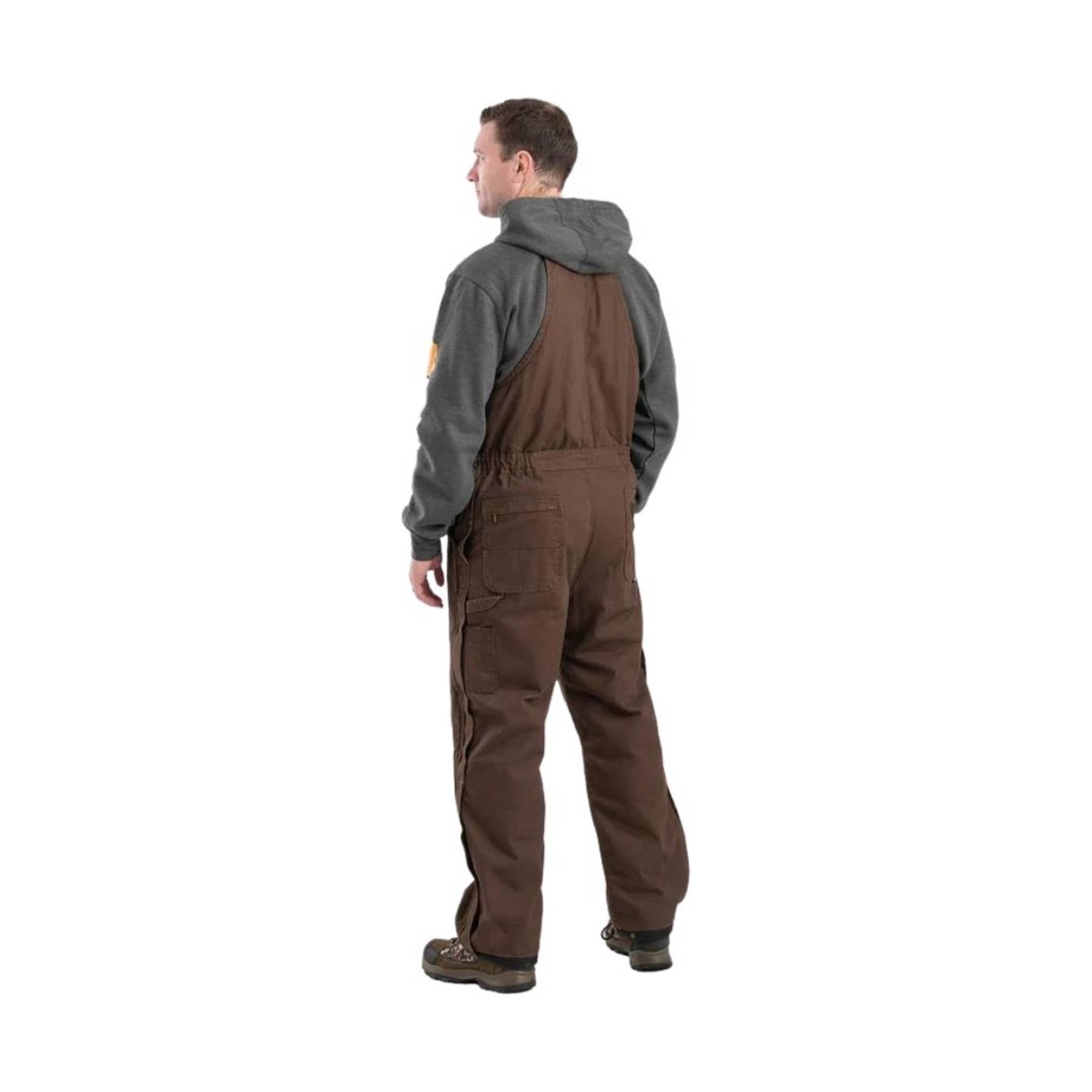 Berne Men's Heartland Insulated Washed Duck Bib Overall - Bark by Lenny's Shoe & Apparel