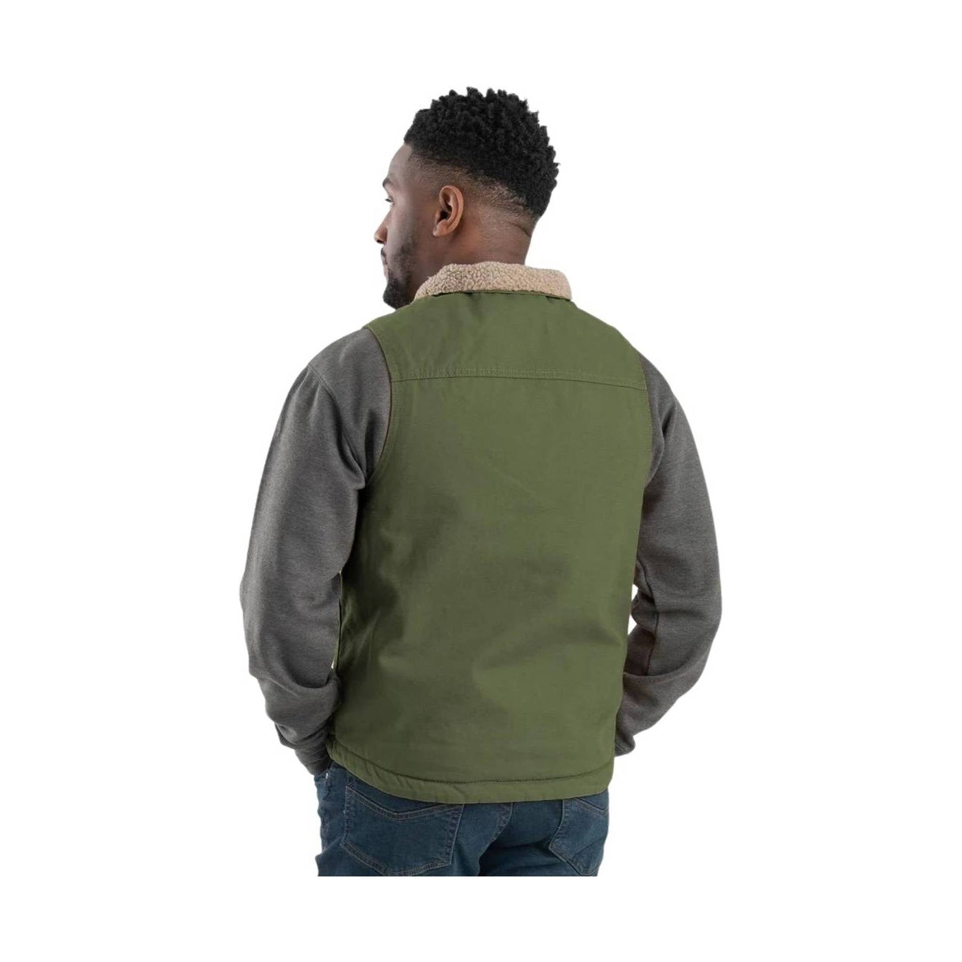 Berne Men's Heartland Sherpa-Lined Washed Duck Vest - Cedar Green by Lenny's Shoe & Apparel