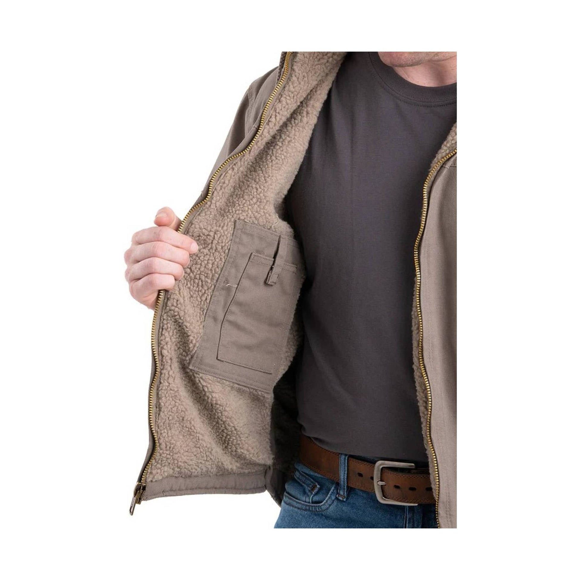 Berne Men's Heartland Washed Duck Hooded Work Coat- Moss Green by Lenny's Shoe & Apparel