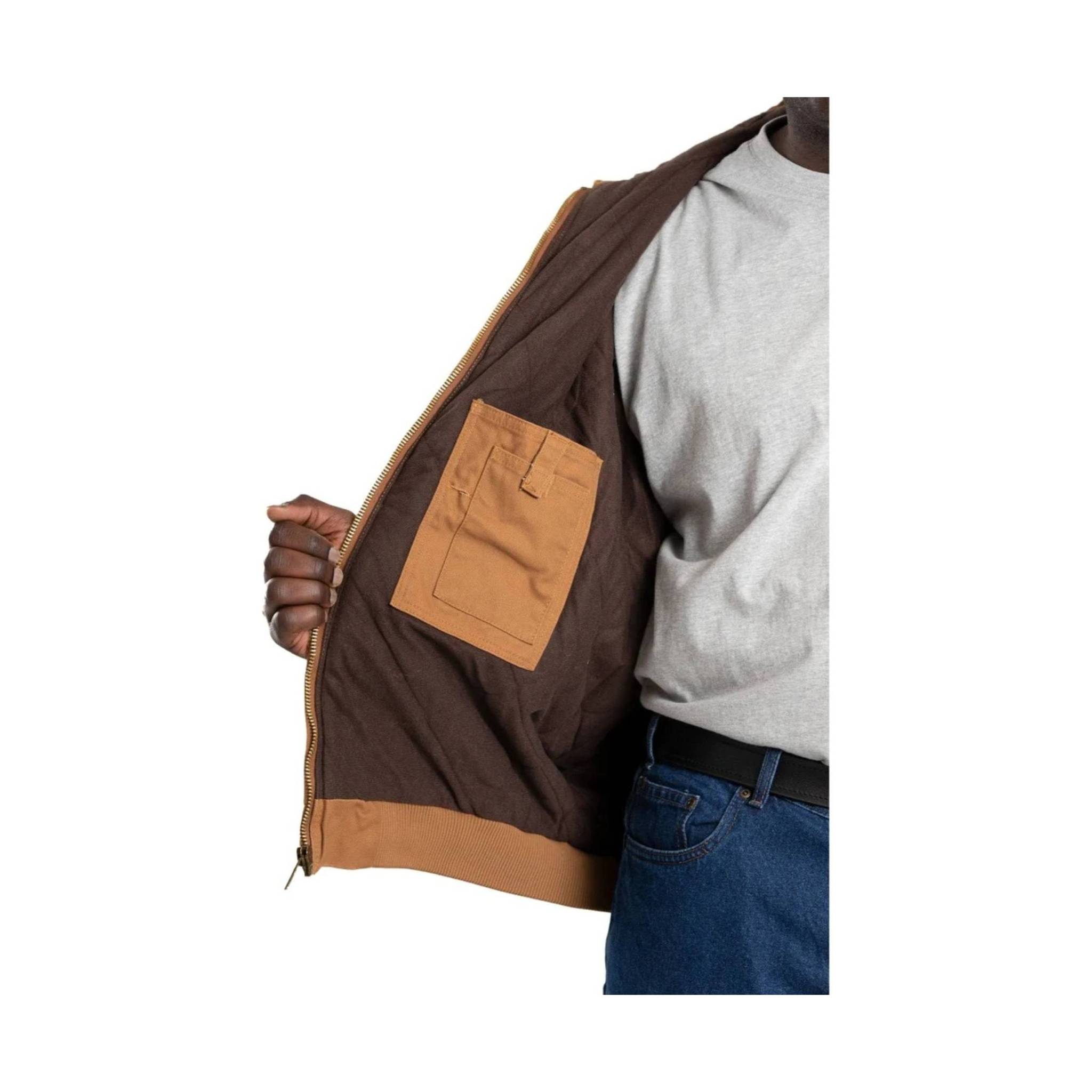 Berne Men's Heartland Washed Duck Hooded Work Jacket - Bark by Lenny's Shoe & Apparel