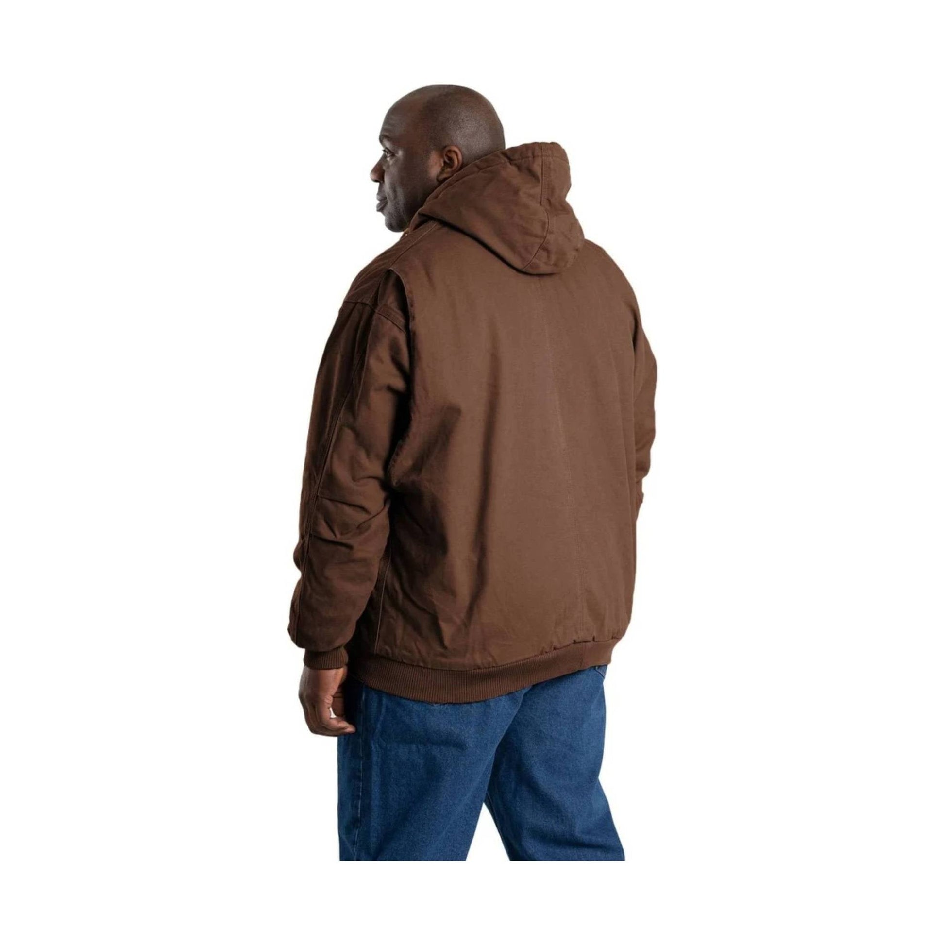 Berne Men's Heartland Washed Duck Hooded Work Jacket - Bark by Lenny's Shoe & Apparel