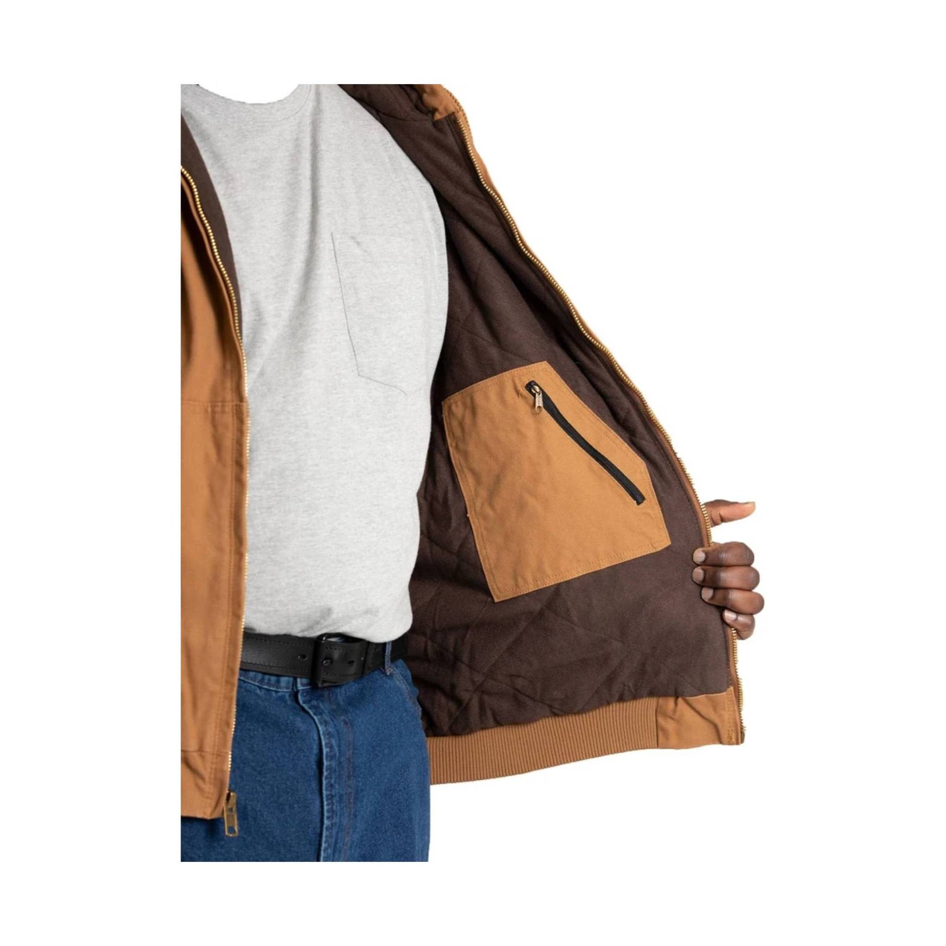 Berne Men's Heartland Washed Duck Hooded Work Jacket - Bark by Lenny's Shoe & Apparel