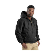 Berne Men's Heartland Washed Duck Hooded Work Jacket - Black by Lenny's Shoe & Apparel