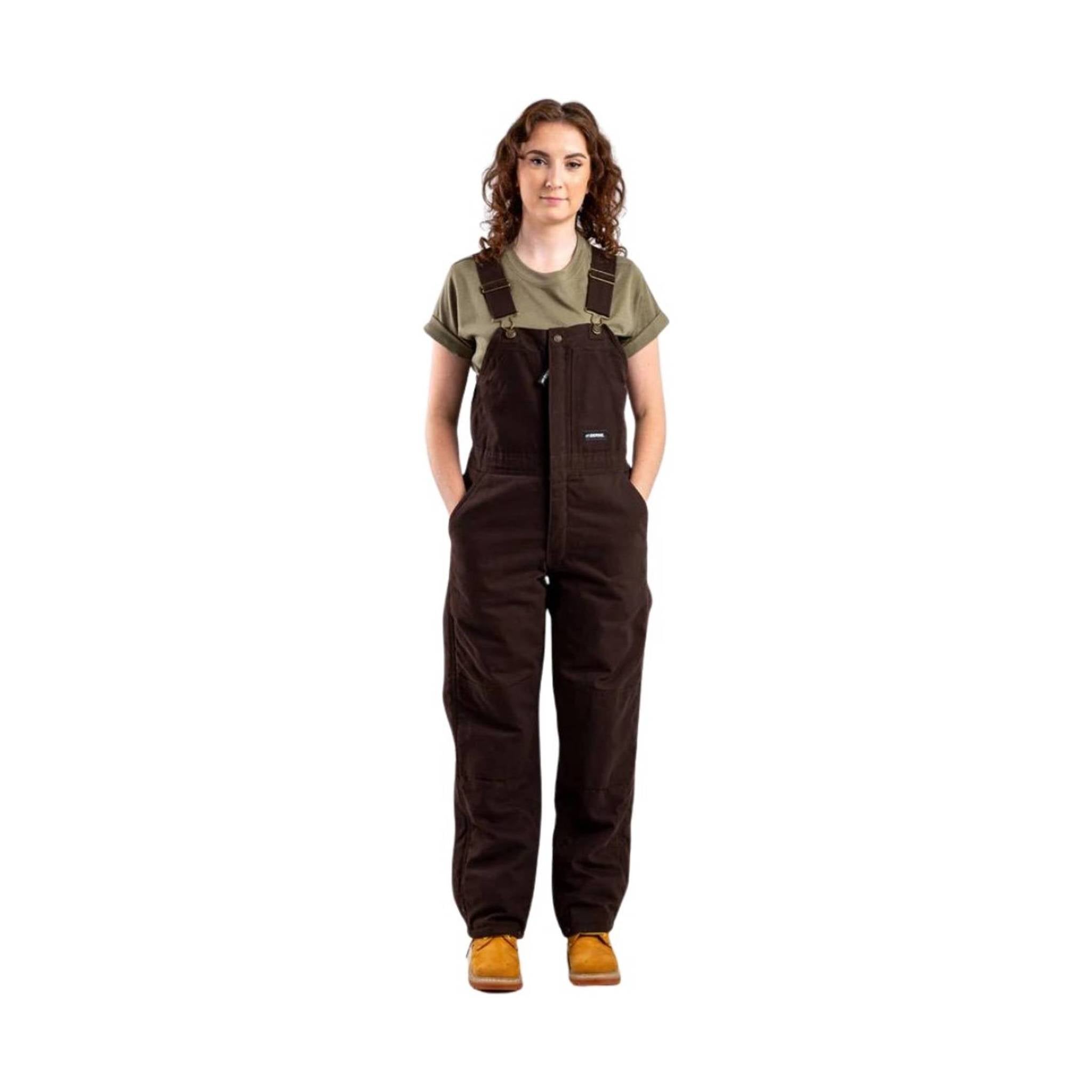 Berne Women's Washed Insulated Bib overall - Dark Brown by Lenny's Shoe & Apparel
