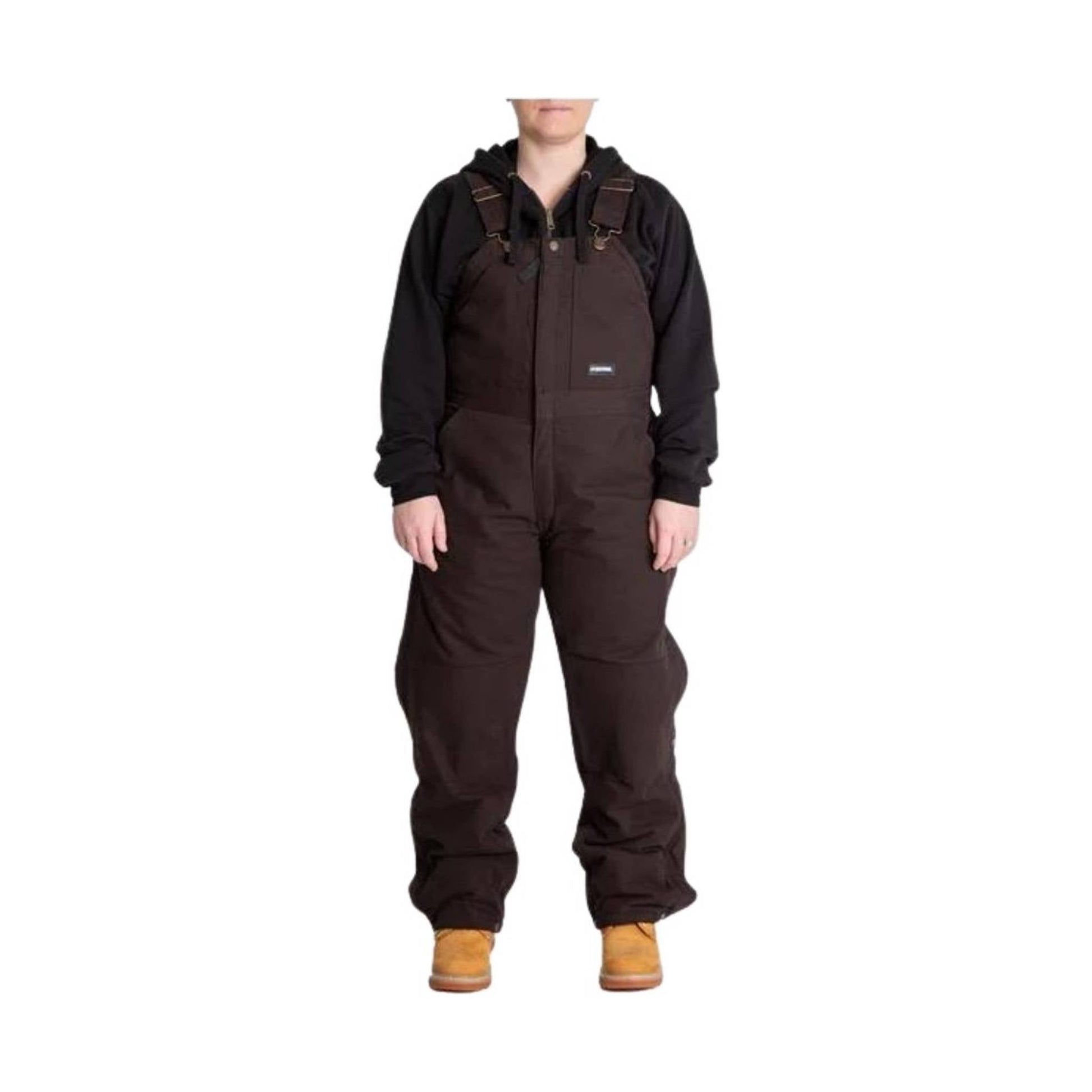 Berne Women's Washed Insulated Bib overall - Dark Brown by Lenny's Shoe & Apparel