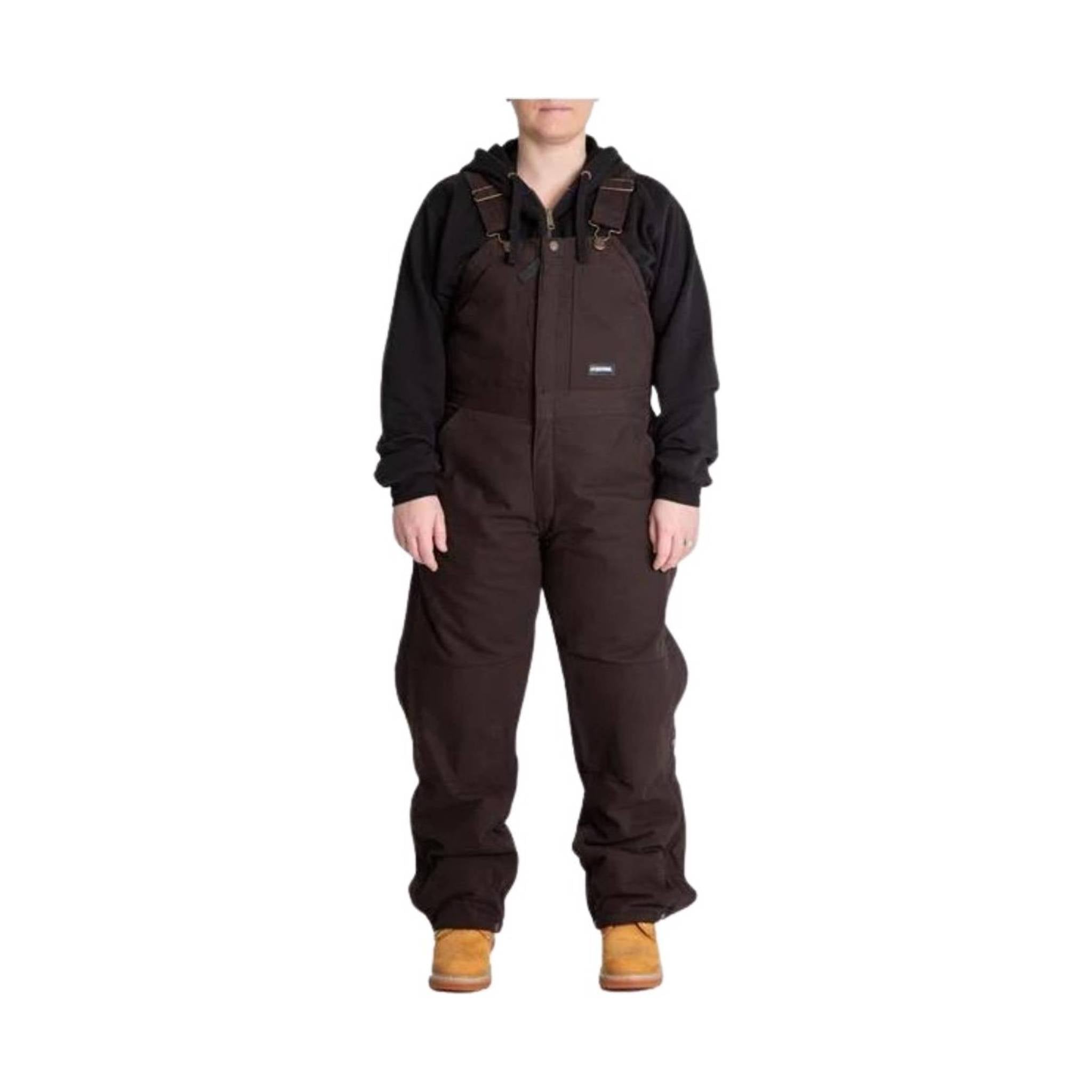 Berne Women's Washed Insulated Bib overall - Dark Brown by Lenny's Shoe & Apparel