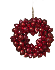 Handblown  Red Glass Ornament Wreath