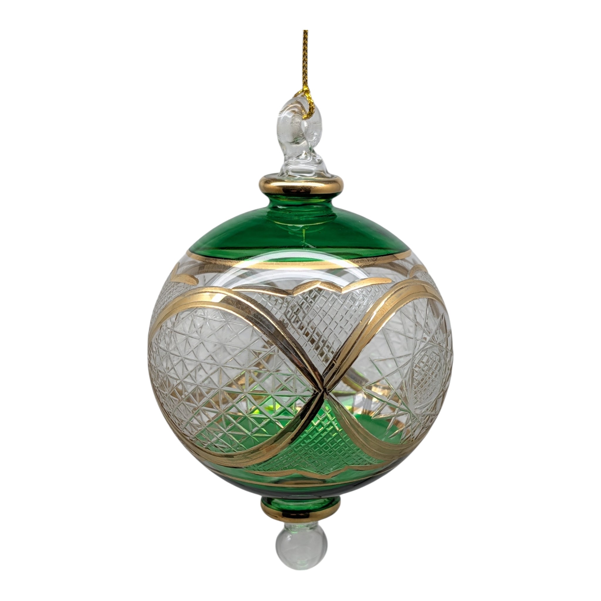 Emerald Grandeur Green Ball with Gold Elegance