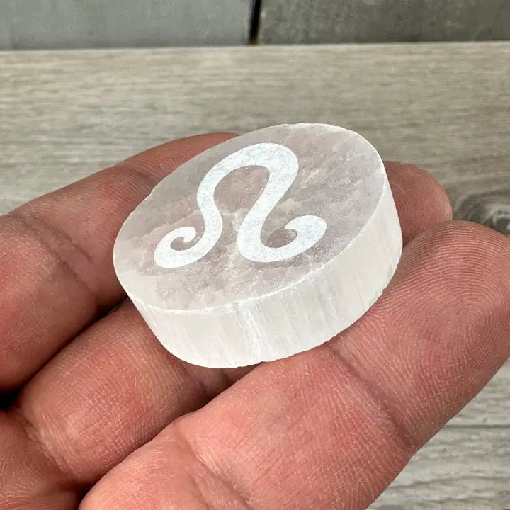 Zodiac Selenite 1.5” Disc Coin