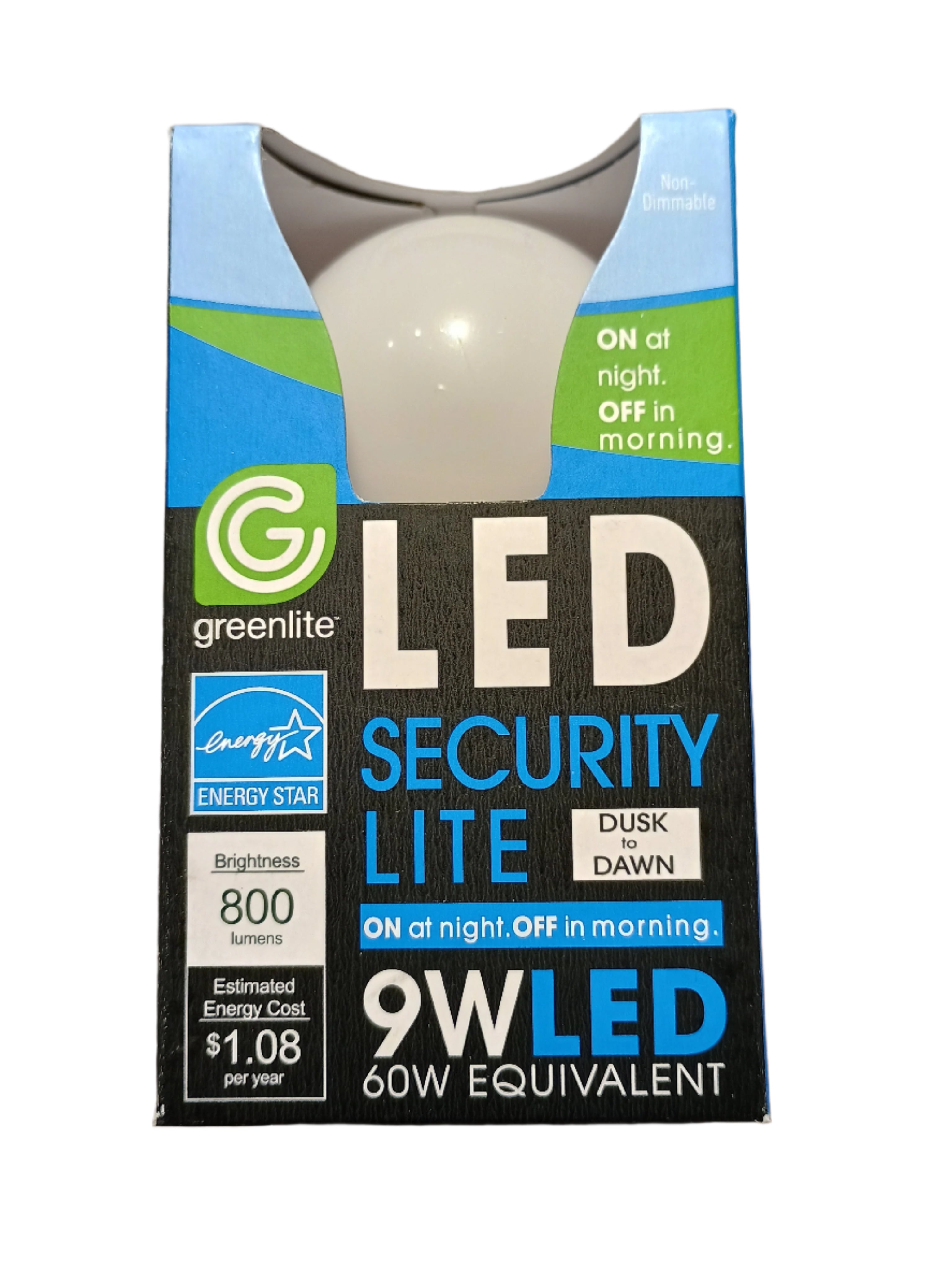 LED Light Bulb Security Light, Light Sensor, 9W (60W Equivalent), A19, 800 Lumens, 3000K by Homeportonline