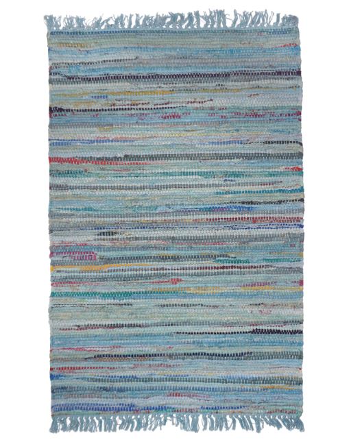 Sturbridge Rag Rug Cotton Light Blue 2' x 3' by Homeportonline