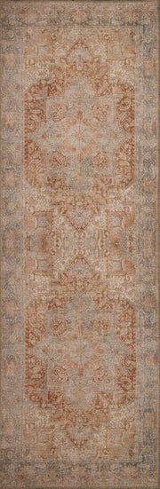 London Serena Rust & Blue Washable Rug Runner 2'6" x 7'6" by Homeportonline