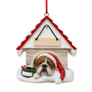 Ceramic Doghouse Ornament - Bulldog