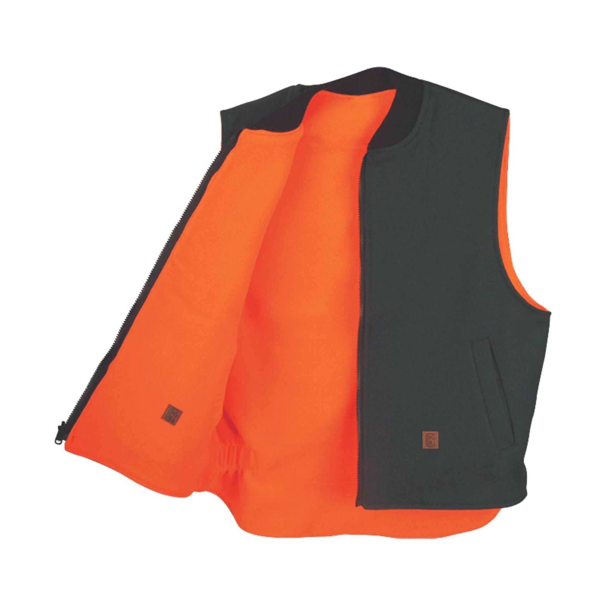 Big Bill Men's Reversible Wool Vest - Green/Orange by Lenny's Shoe & Apparel