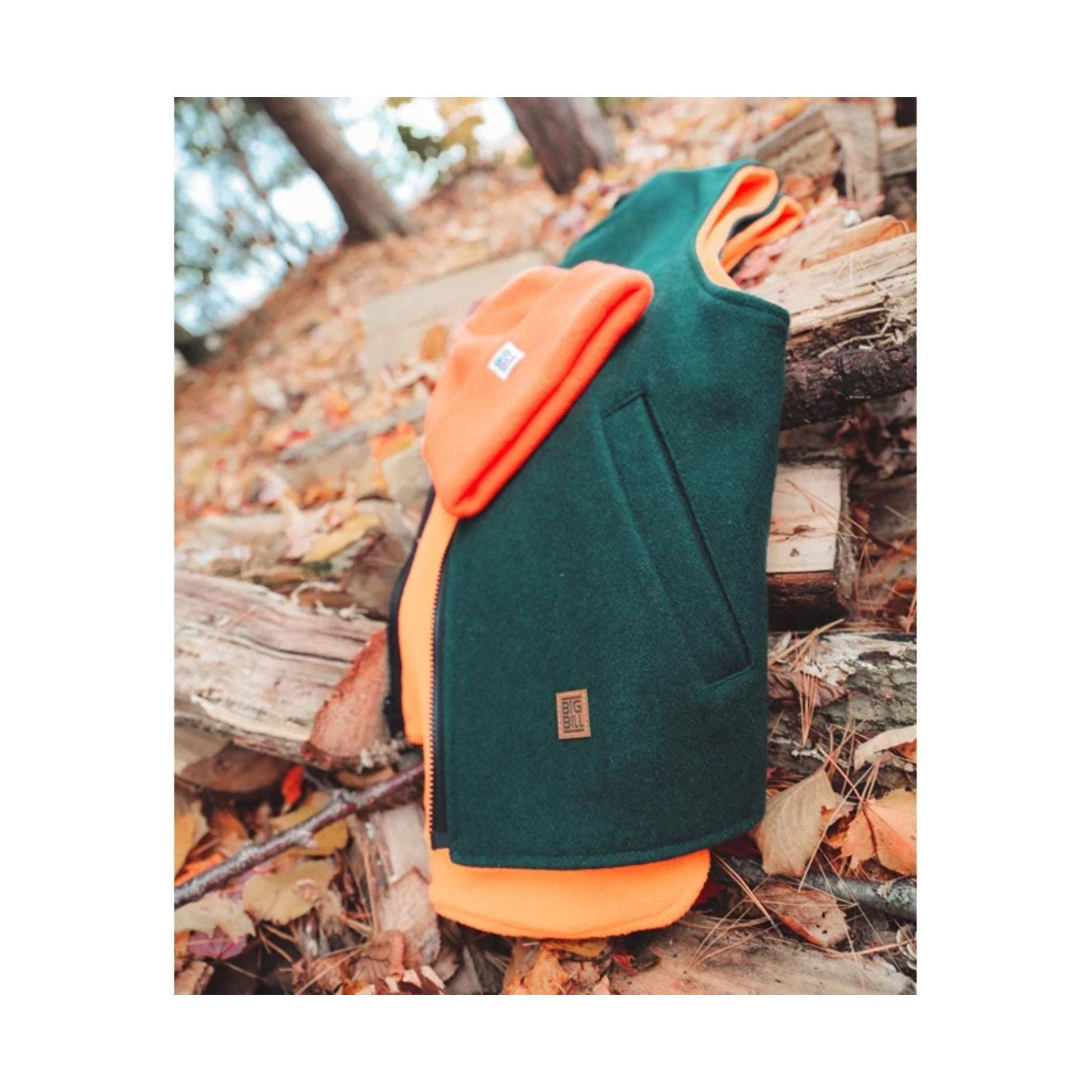 Big Bill Men's Reversible Wool Vest - Green/Orange by Lenny's Shoe & Apparel