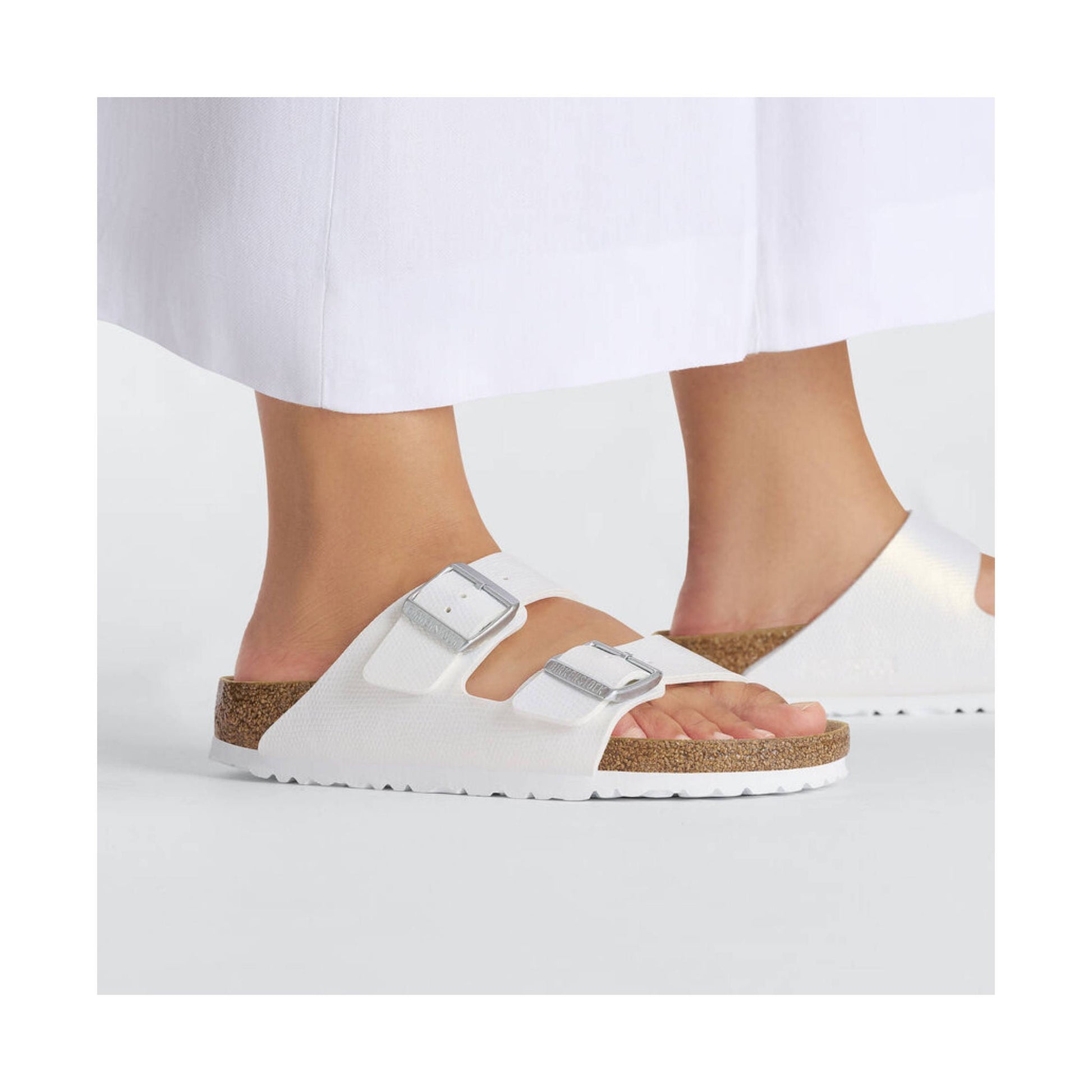 Birkenstock Arizona Birko Flor Embossed Sandal - Shiny White by Lenny's Shoe & Apparel