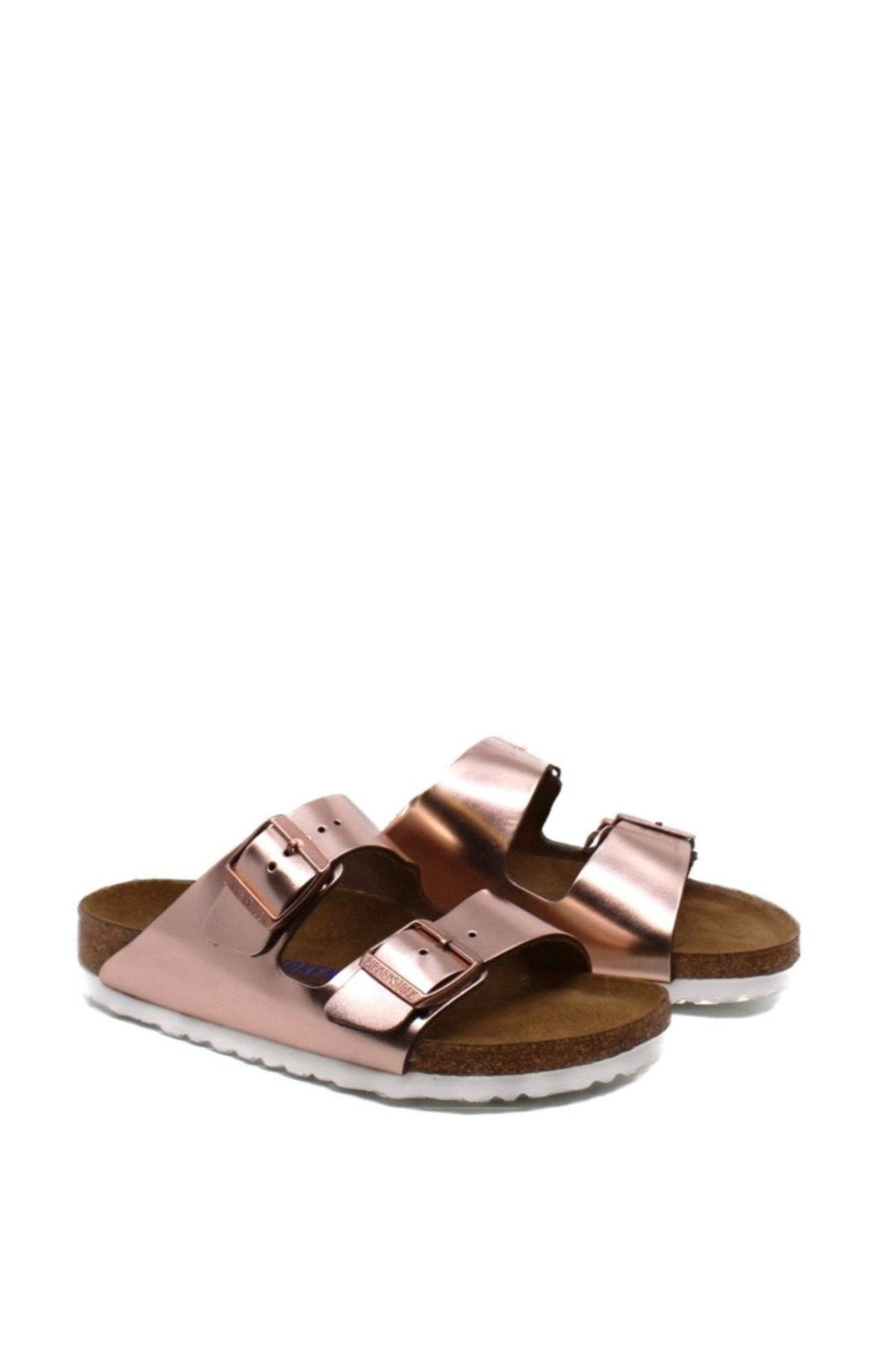 Birkenstock Arizona Metallic Copper Leather Soft Footbed Narrow by Dear Lucy