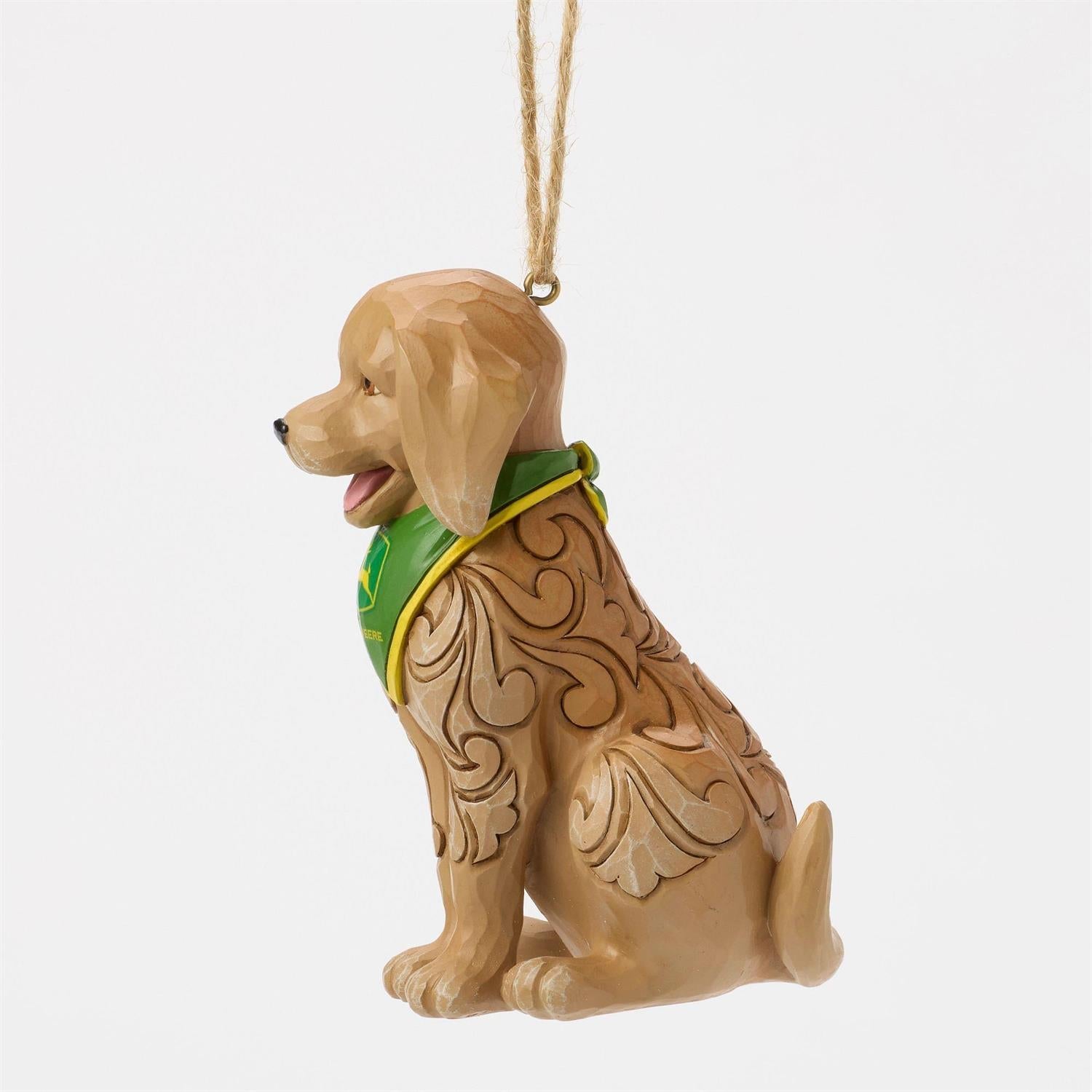 Dog Wearing John Deere Bandana Ornament