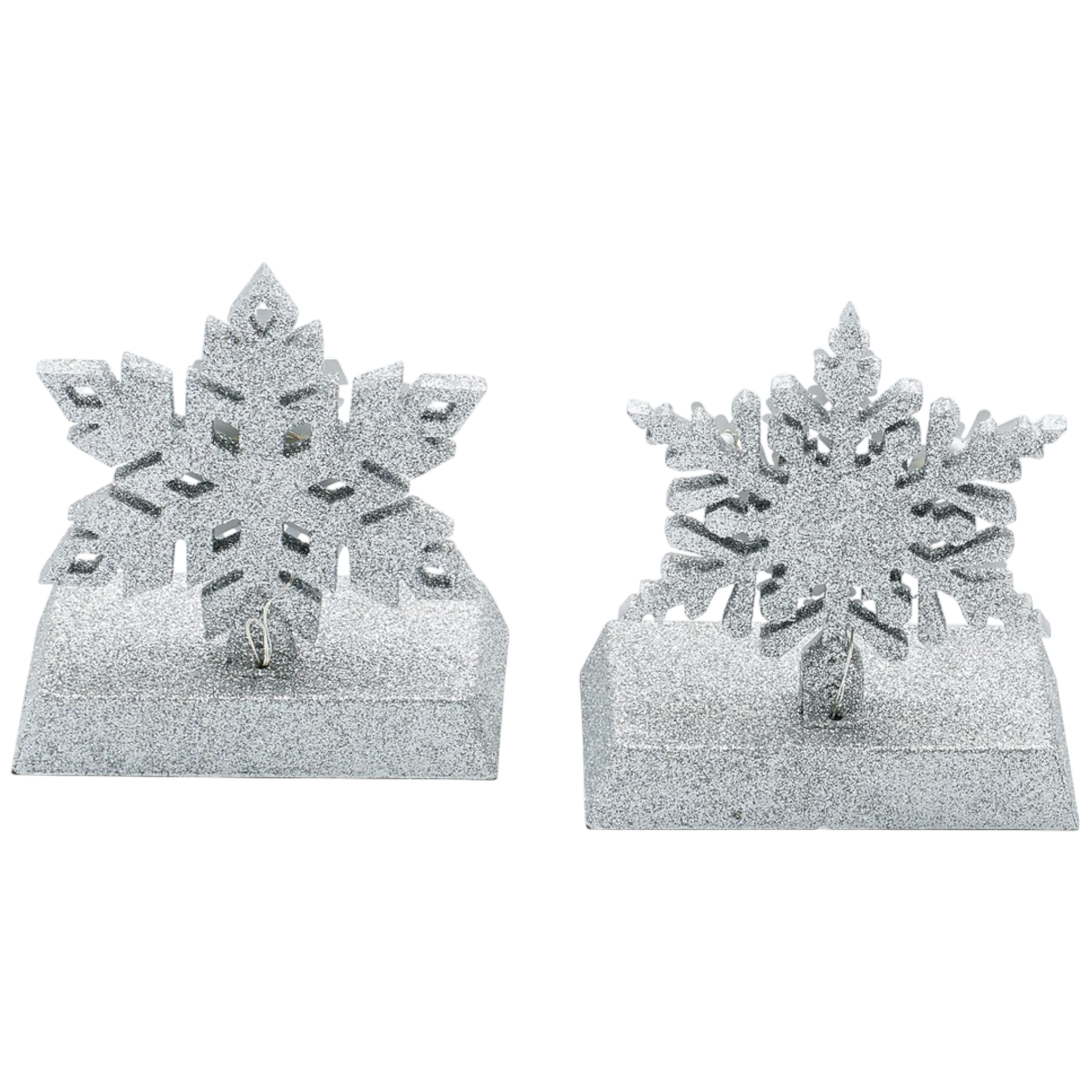 Lighted Snowflake Stocking Hanger - 2 Piece Set