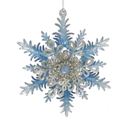 Icy Blue Gem Snowflake Ornament