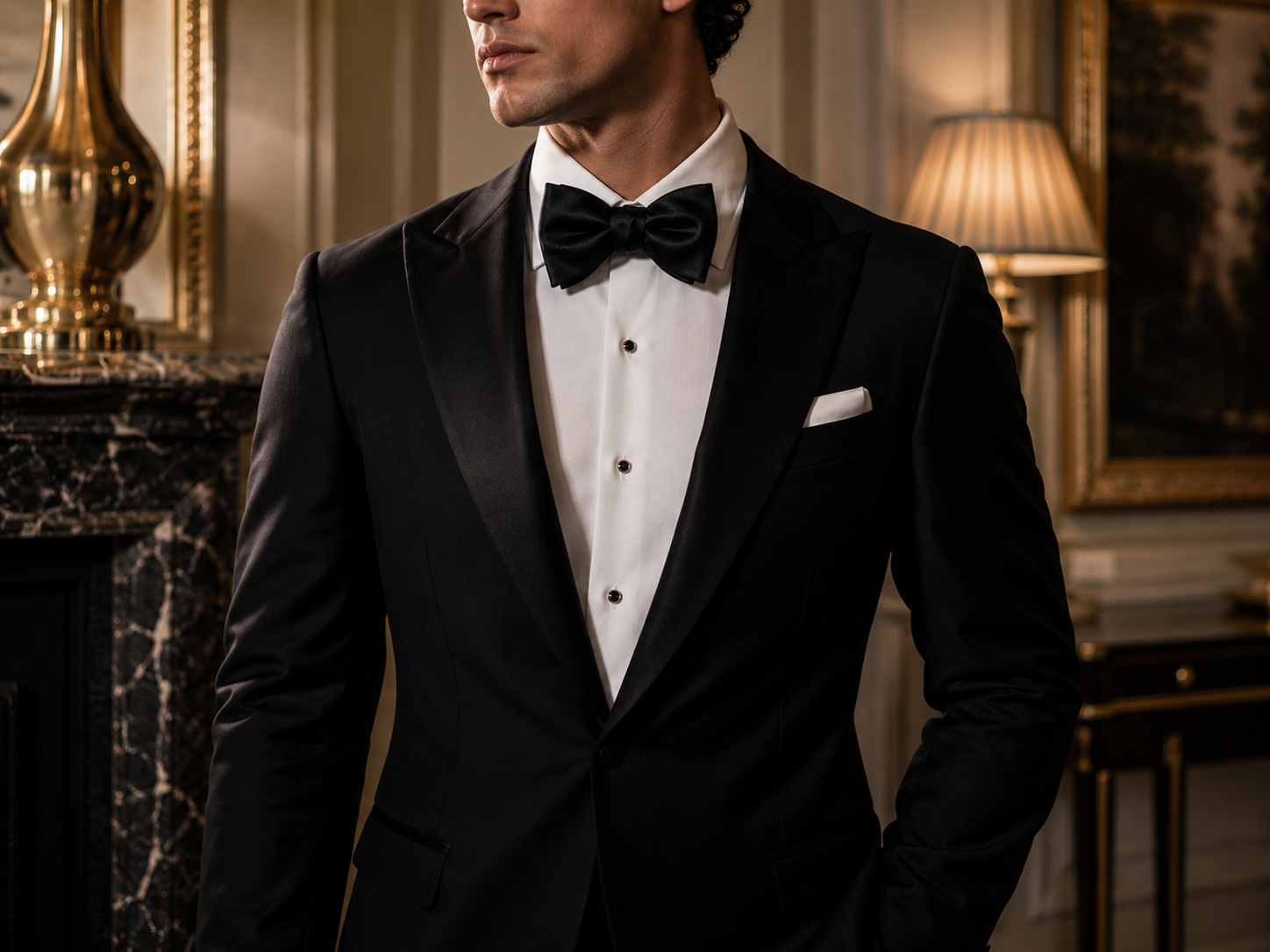 Black Charmeuse - bow ties