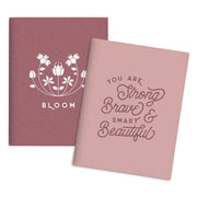 "Bloom Strong, Brave, and Beautiful" Set of 2 Pocket Notebooks