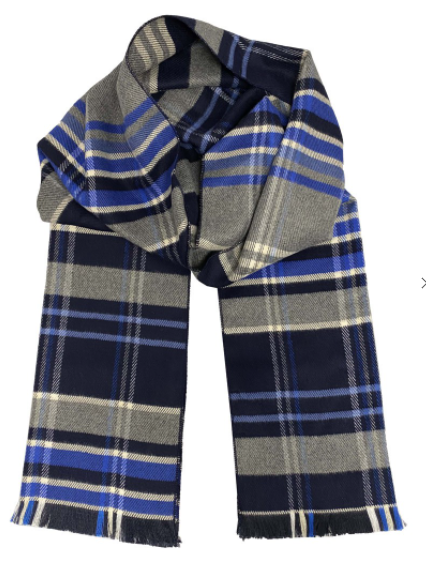 Plaid Scarf Navy/Gray by SidePony Boutique