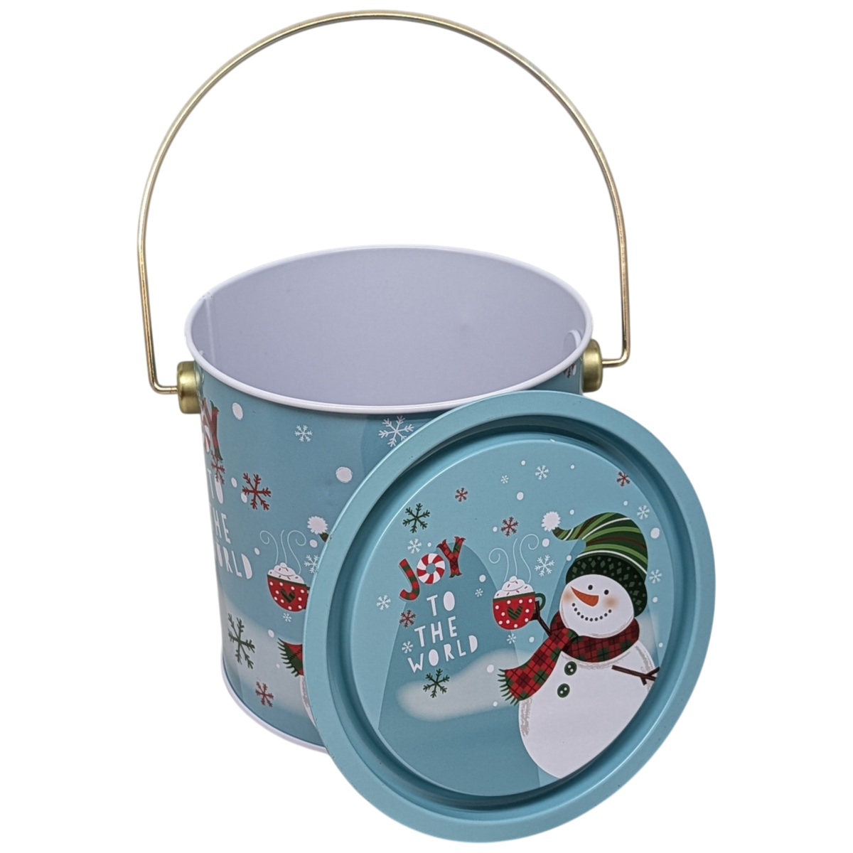 Gift Tin with Handle and Lid - Snowman