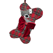 Bone Plaid Stocking  For Pets