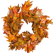 Autumn Glow Lighted Wreath
