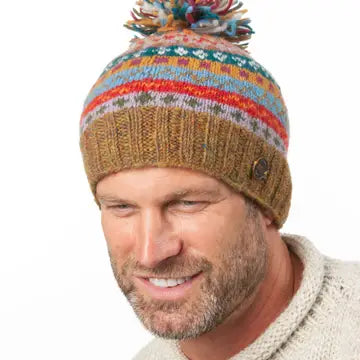 Fair Isle Pure Wool Knit Hat