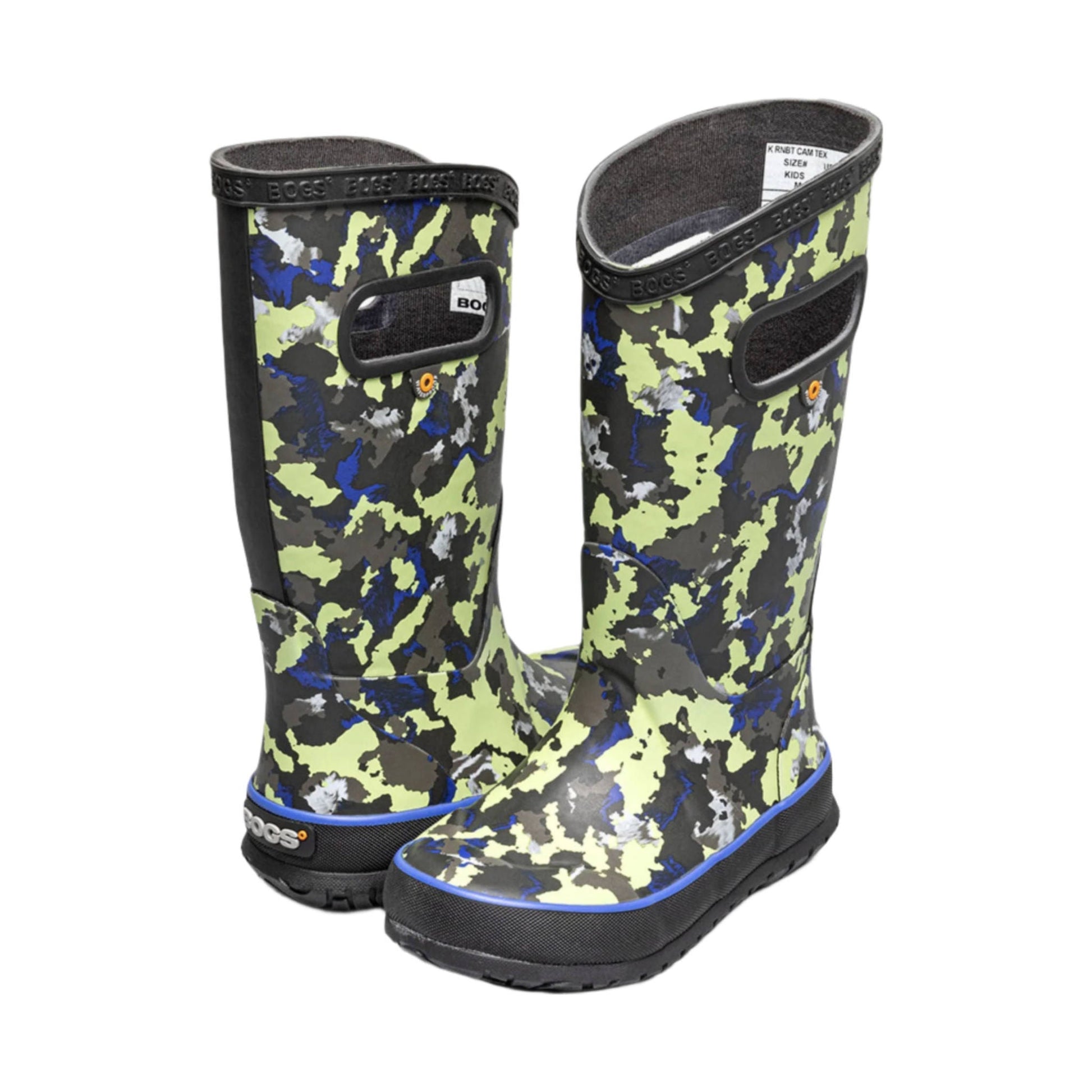Bogs Kids' Camo Texture Rain Boots - Black Multi by Lenny's Shoe & Apparel