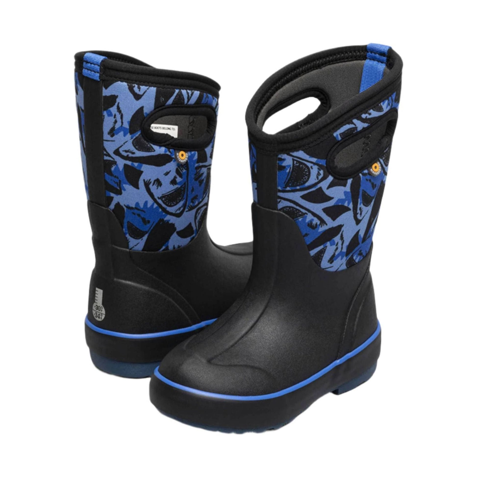 Bogs Kids' Classic II Sharks Winter Boots - Black Multi Color by Lenny's Shoe & Apparel